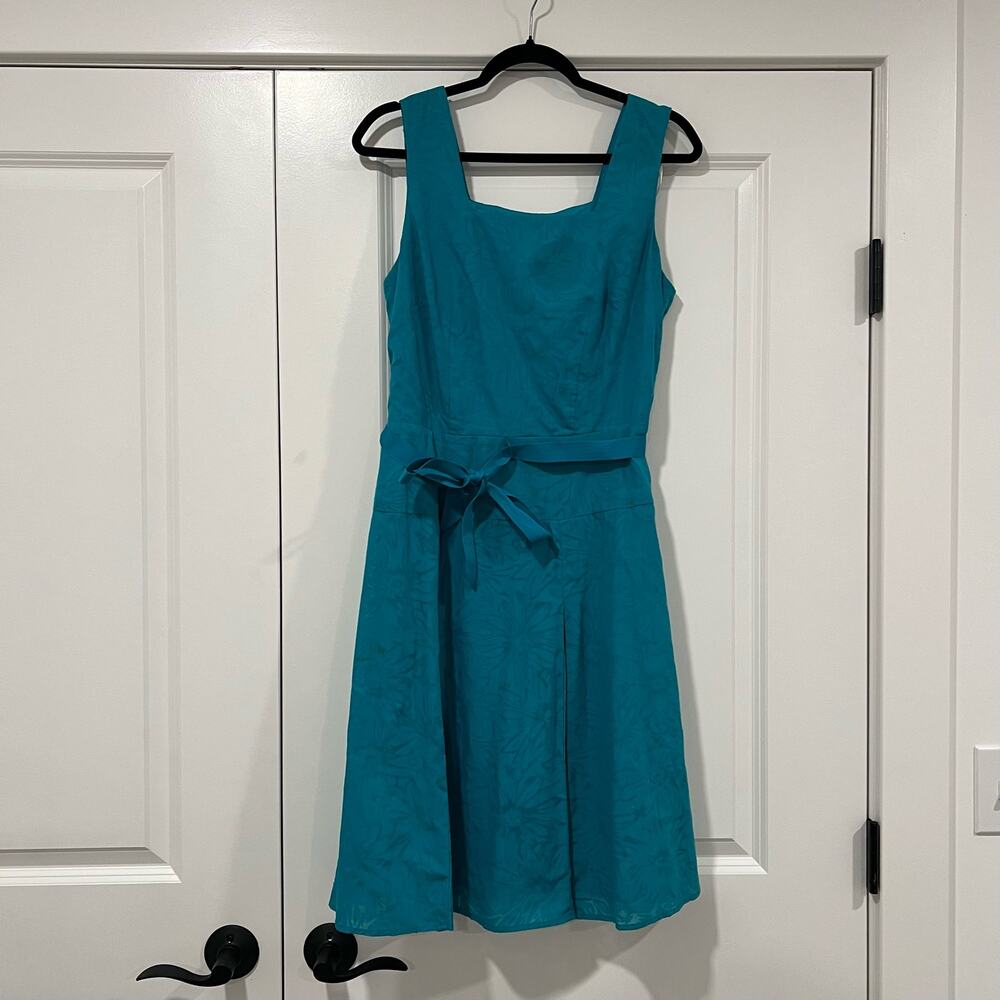 Rabbit Rabbit Rabbit Women's Teal Blue Knee Length Fit‎ and Flare Dress Size 10